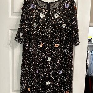 Adrianna Papell black beaded dress